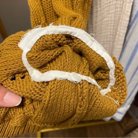 Anthropologie Pilcro Cable Twofer Crewneck Layered Sweater in Copper Size Medium - Picture 7 of 13